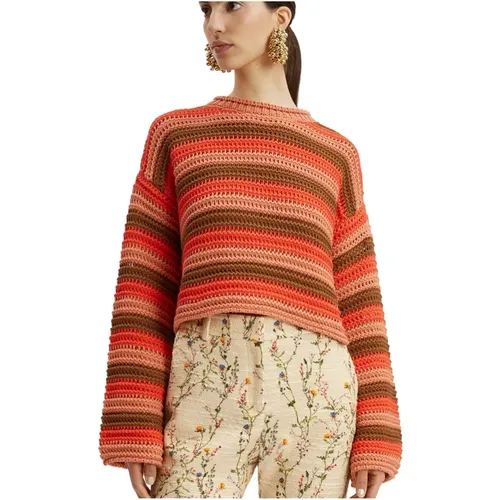 Chunky Stripe Crop Sweater,Chunky Gestreifter Crop Sweater - La DoubleJ - Modalova