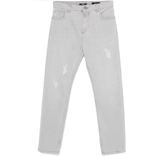 Grey Distressed Denim Jeans , male, Sizes: W30, W32, W33, W31 - Balmain - Modalova