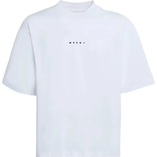 Cotton Logo Print T-Shirt , male, Sizes: S, L, M - Marni - Modalova