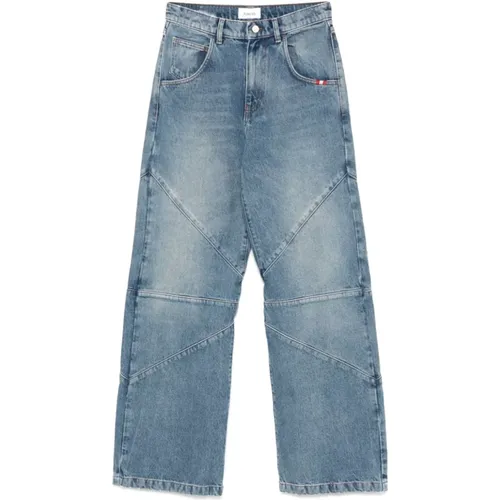 Denim Panelled Jeans , female, Sizes: W30, W27, W26, W24, W25, W28, W29 - Amish - Modalova