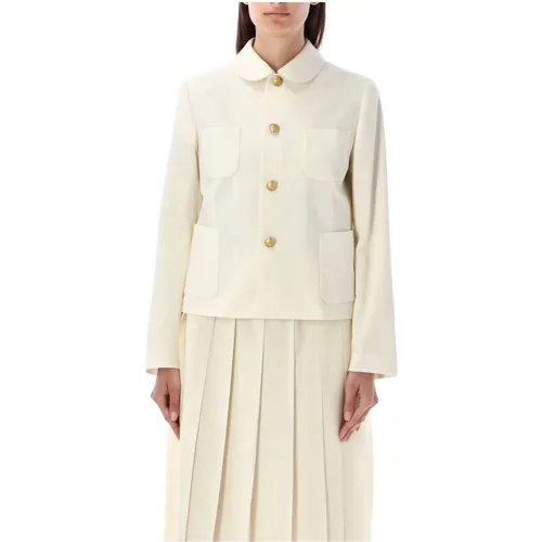 Off Wool Blazer Jacket , female, Sizes: S, M - Comme des Garçons - Modalova