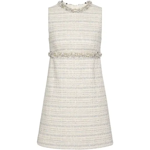 Crystal Embellished Tweed Dress , female, Sizes: S, XS, M - Valentino - Modalova