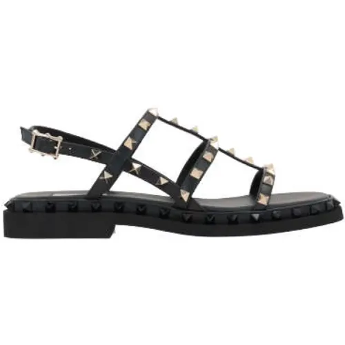 Flat Sandals with Signature Studs , female, Sizes: 4 UK - Valentino Garavani - Modalova
