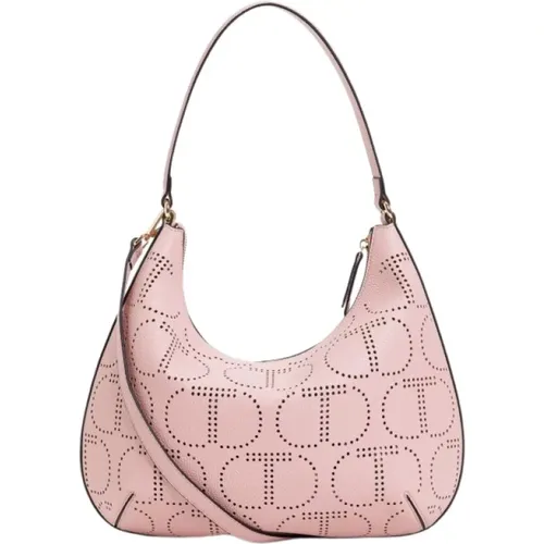 Hobo Bag with Oval T Perforation , female, Sizes: ONE SIZE - Twinset - Modalova