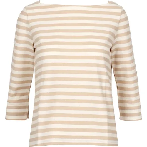 Striped Cotton T-shirt with 3/4 Sleeves , female, Sizes: S - Pennyblack - Modalova