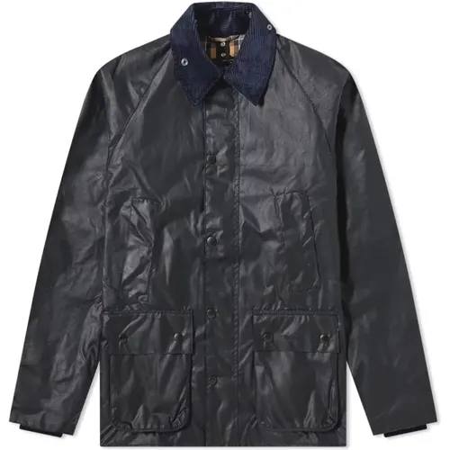 Navy Wax Jacket with Raglan Sleeves , male, Sizes: 2XS - Barbour - Modalova