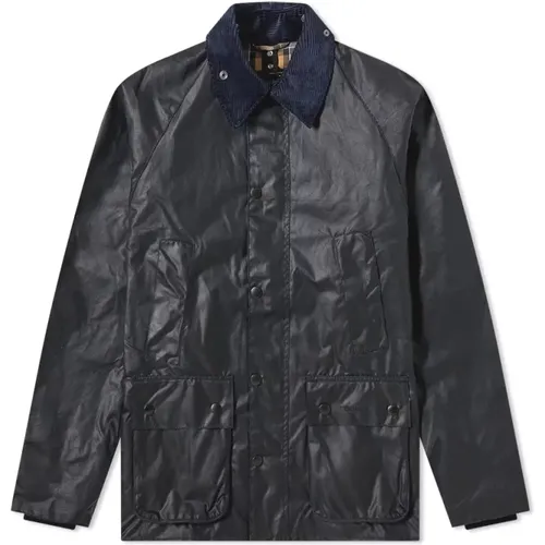 Navy Wax Jacket with Raglan Sleeves , male, Sizes: XS, 2XS, 3XS - Barbour - Modalova