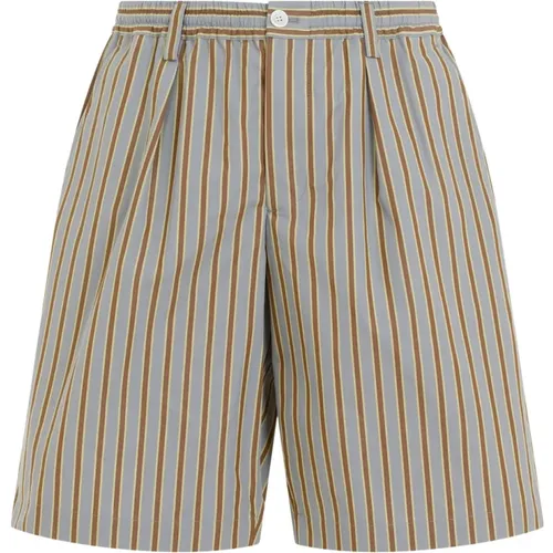 Grey Cotton Drawstring Bermuda Shorts , male, Sizes: L, M - Marni - Modalova