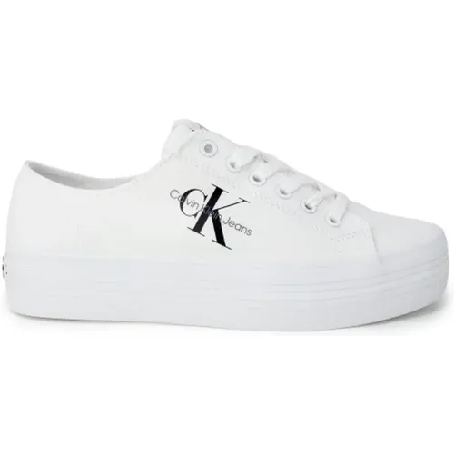 Weiße Einfache Sneakers Frühling/Sommer Schnürung , Damen, Größe: 41 EU - Calvin Klein Jeans - Modalova