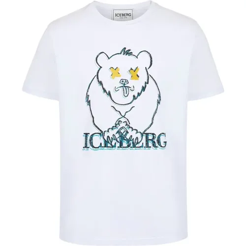 T-Shirt mit Cartoon-Grafik , Herren, Größe: 2XL - Iceberg - Modalova
