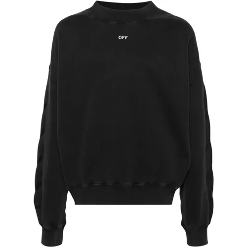 Sweater mit verblasstem Effekt und Logo-Print , Herren, Größe: XL - Off White - Modalova