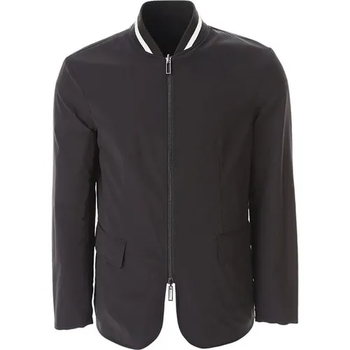 Wendbarer Reißverschluss Schwarzer Blazer , Herren, Größe: M - Emporio Armani - Modalova