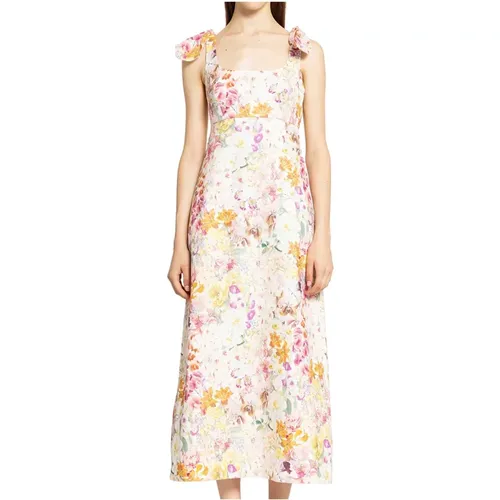 Kaleidoscope Garden Tie Shoulder Midi Kleid , Damen, Größe: M - Zimmermann - Modalova