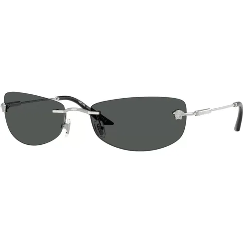 Stilvolle Sonnenbrille in Schwarz , Herren, Größe: 60 MM - Versace - Modalova