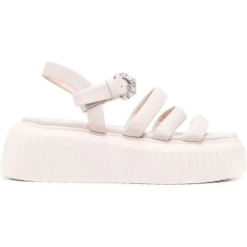 Shiny Flat Sandals , female, Sizes: 6 UK - AGL - Modalova