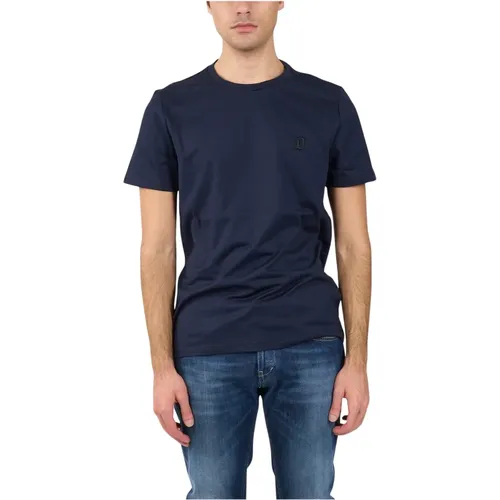 Jersey T-Shirt mit bestickter Brust , Herren, Größe: 2XL - Dondup - Modalova