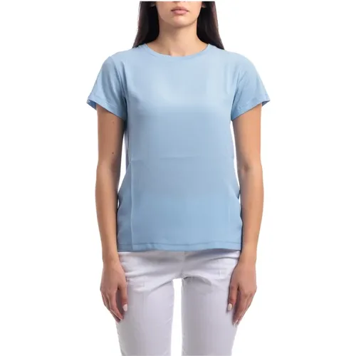 Silk and Jersey Crewneck T-Shirt , female, Sizes: L - Seventy - Modalova