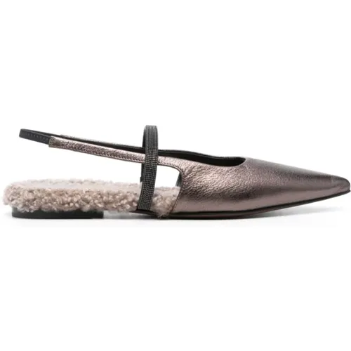 Elegant Bronze Ballerinas , female, Sizes: 7 UK - BRUNELLO CUCINELLI - Modalova