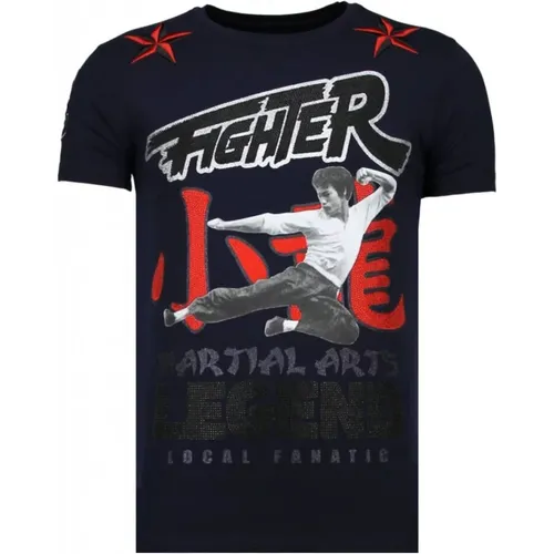 Fighter Legend Rhinestone - Herren T-Shirt - 13-6211N , Herren, Größe: S - Local Fanatic - Modalova