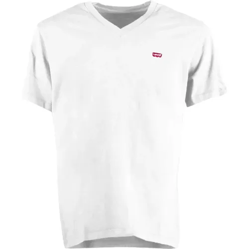 Levi's, Original Hm Vneck Weisses T-Shirt , Herren, Größe: S - Levis - Modalova