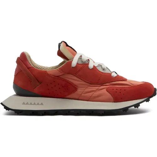 Coral Split Leather Sneakers , female, Sizes: 5 UK, 5 1/2 UK, 7 UK, 4 UK, 6 UK, 3 UK, 8 UK - RUN OF - Modalova