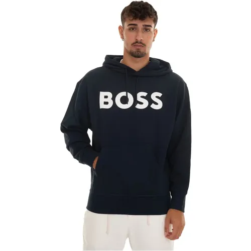 Maxi Logo Oversize Sweatshirt mit Kapuze , Herren, Größe: XL - Boss - Modalova