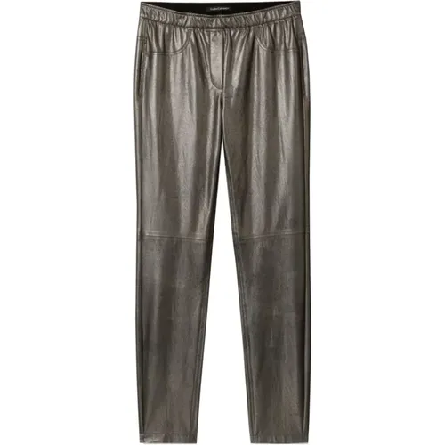 Slim Fit Leather-Look Pants , female, Sizes: S - LUISA CERANO - Modalova