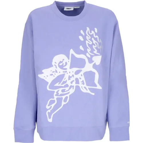 Digital Violet Crewneck Fleece Sweatshirt - Obey - Modalova