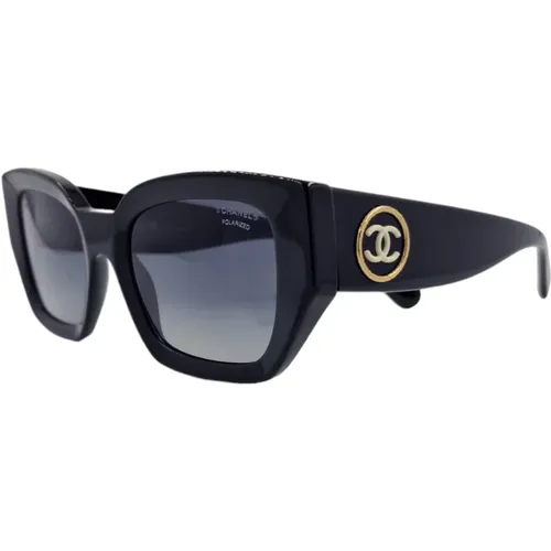 Schmetterling Sonnenbrille aus Schwarzem Acetat , Damen, Größe: ONE Size - Chanel - Modalova