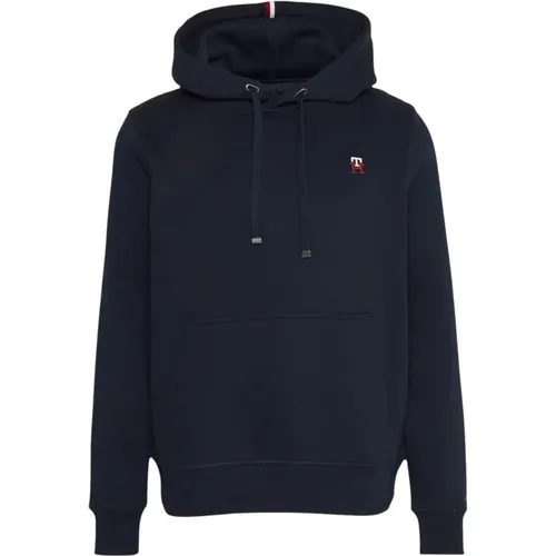 Navy Small Imd Hoody Overdeler , male, Sizes: S, M, L - Tommy Hilfiger - Modalova