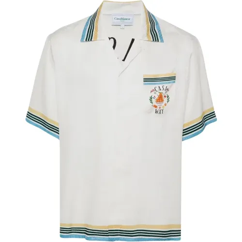 Cuban Collar Shirt , male, Sizes: M, L, XL - Casablanca - Modalova