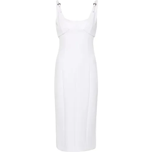 Weiße Cady Bistretch Kleider , Damen, Größe: 2XS - Versace Jeans Couture - Modalova