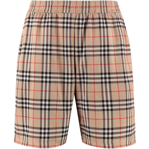 Karierte Shorts mit Mesh-Futter , Herren, Größe: M - Burberry - Modalova