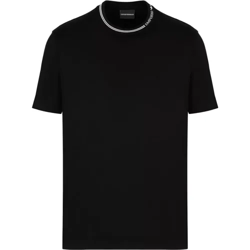 Branded Cotton T-Shirt in , male, Sizes: L, 2XL, M, XL - Emporio Armani - Modalova