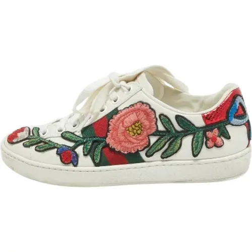 Pre-owned Leather sneakers , female, Sizes: 1 UK - Gucci Vintage - Modalova