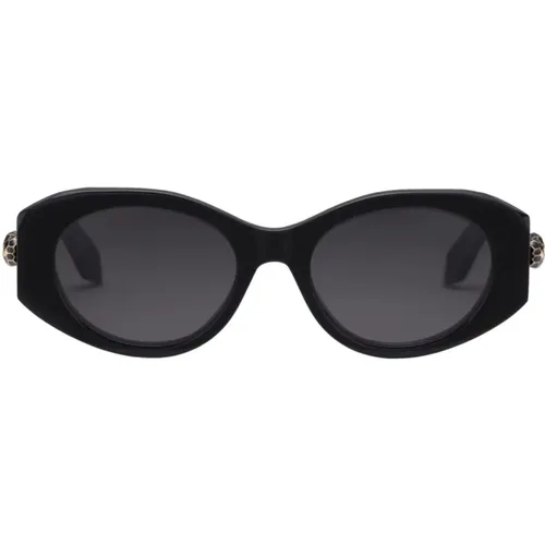 Serpenti Oval Sunglasses Grey Lenses , female, Sizes: 52 MM - Bvlgari - Modalova