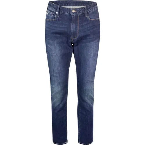 Slim Fit Low Rise Reißverschluss Jeans , Herren, Größe: W32 - Emporio Armani - Modalova