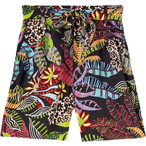 Flowing Shorts mit Tropischem Muster , Damen, Größe: S - Motivi - Modalova