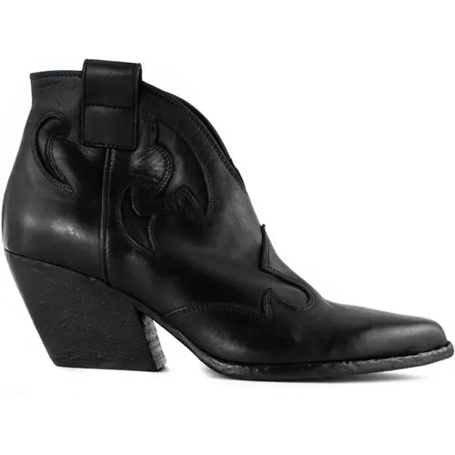 Vintage Leather Texan Ankle Boots , female, Sizes: 4 UK, 3 UK, 5 UK - Elena Iachi - Modalova