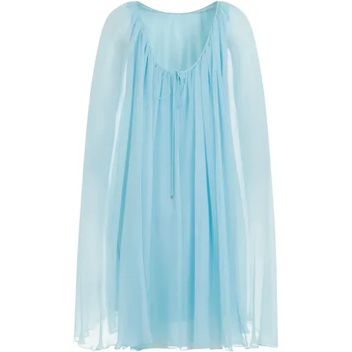 Silk Chiffon Ruffled Dress , female, Sizes: S, 2XS - Max Mara - Modalova