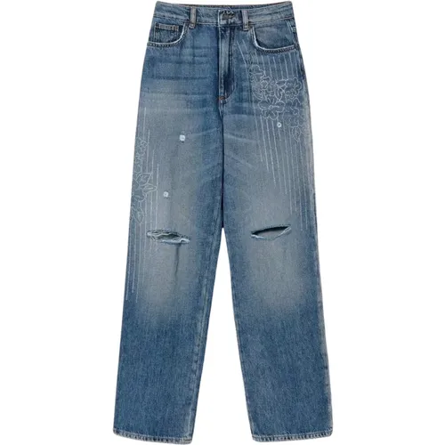 Jeans with Rhinestone Detail , female, Sizes: W26, W28, W25, W27 - Twinset - Modalova