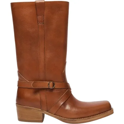 Leder-Cowboy-Stiefel im Country-Stil , Damen, Größe: 37 EU - Max Mara Weekend - Modalova