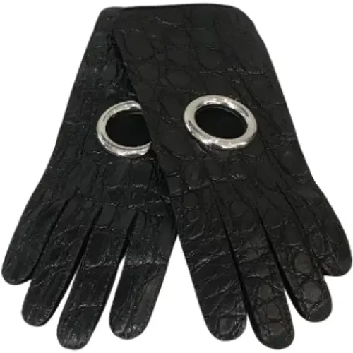 Pre-owned Leather gloves , female, Sizes: 7 1/2 IN - Balenciaga Vintage - Modalova