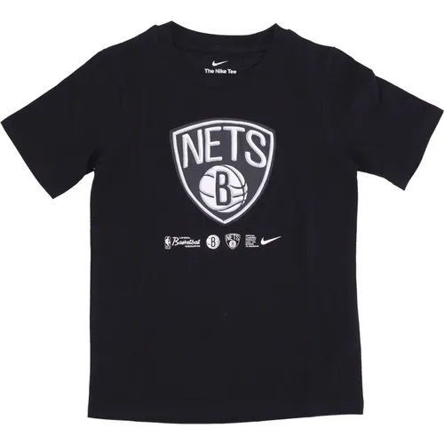 Brooklyn Nets Logo Tee Essential Crafted , Herren, Größe: XL - Nike - Modalova