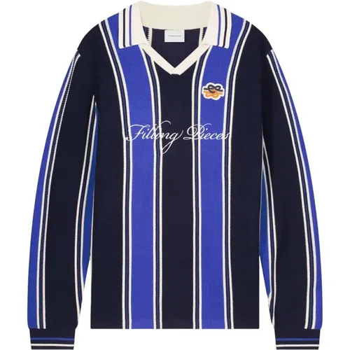 Knit Football Jersey Navy , male, Sizes: L, XS, XL, 2XL - Filling Pieces - Modalova