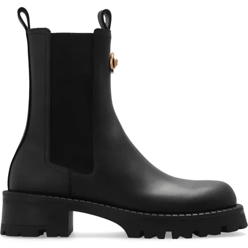 Leather Chelsea boots , female, Sizes: 7 UK, 3 UK, 4 1/2 UK, 8 UK, 5 UK - Versace - Modalova
