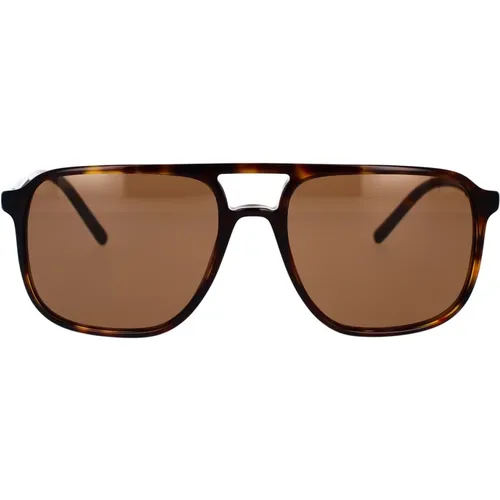 Stylish Sunglasses in Havana with Dark Lenses , unisex, Sizes: 58 MM - Dolce & Gabbana - Modalova