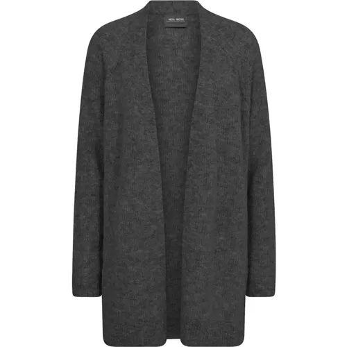 Langer Cardigan Alpaka Wollmischung Phantom , Damen, Größe: L - MOS MOSH - Modalova