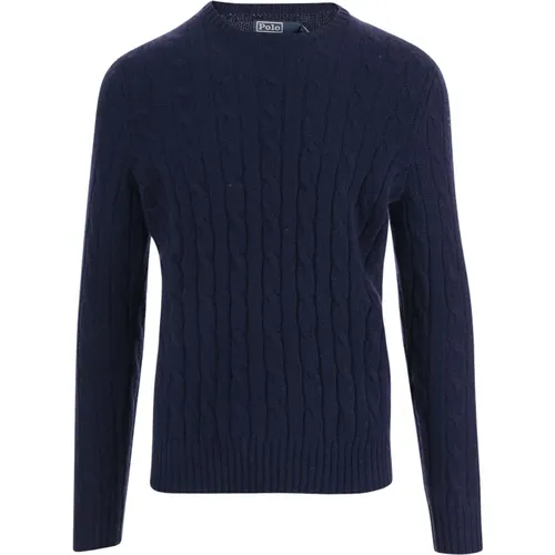 Cashmere Crew Neck Cable Knit Pullover , Herren, Größe: XL - Polo Ralph Lauren - Modalova