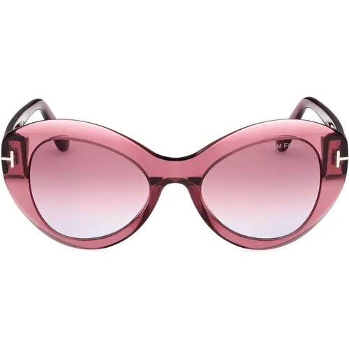 Transparente ovale Sonnenbrille , Damen, Größe: 52 MM - Tom Ford - Modalova